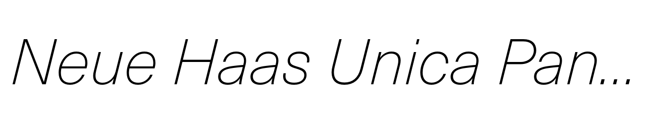 Neue Haas Unica Paneuropean Thin Italic